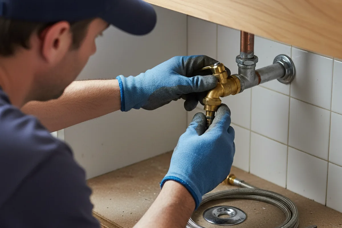 Shutoff valve and fitting work during Emergency Plumbing in Ernest